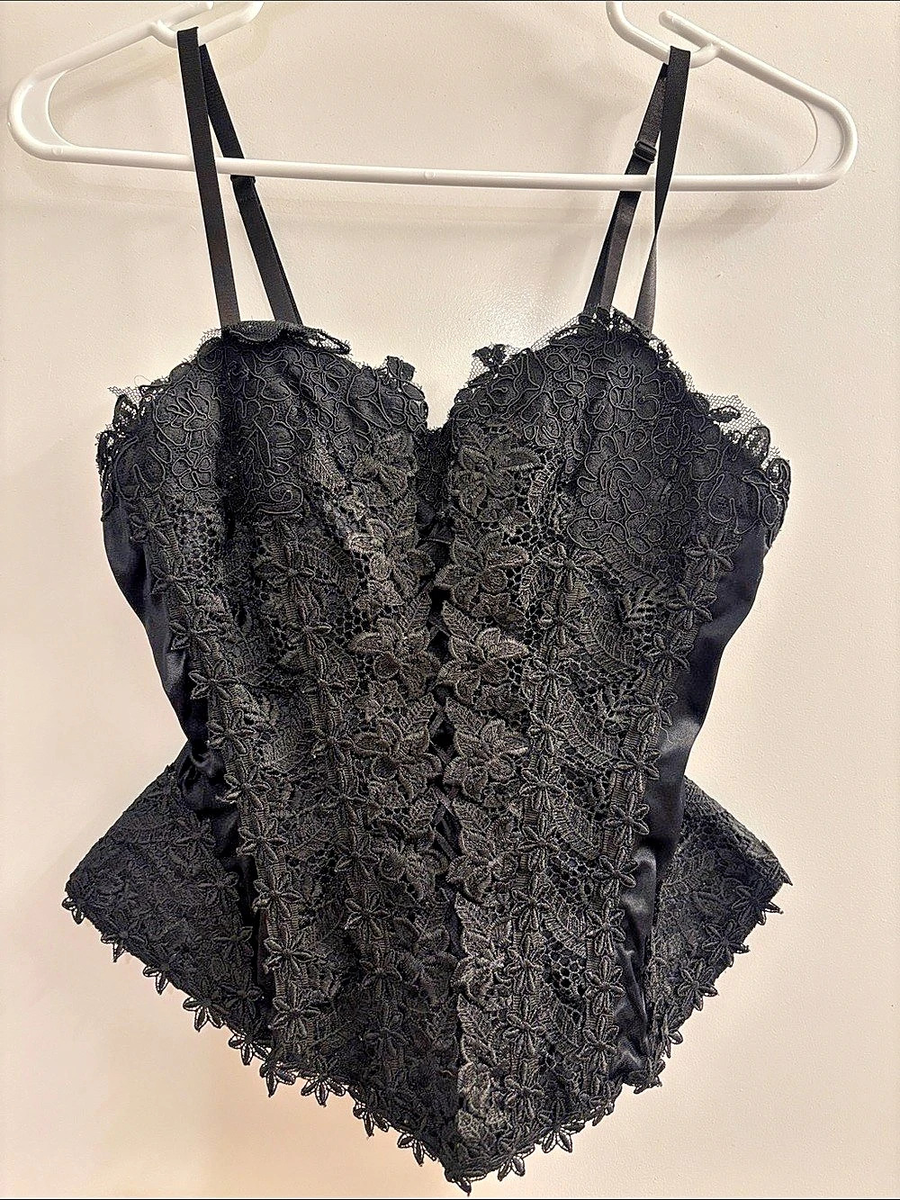 Black Lace Floral Camisole Vintage